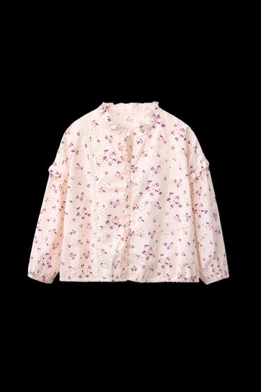 DIE-CUT FLORAL BLOUSE - Ecru by Zara - Image 0