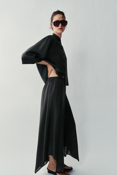 JUPE-CULOTTE ASYMÉTRIQUE - Gris / Bleu de Zara - Image 3