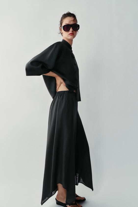 JUPE-CULOTTE ASYMÉTRIQUE - Gris / Bleu de Zara - Image 3
