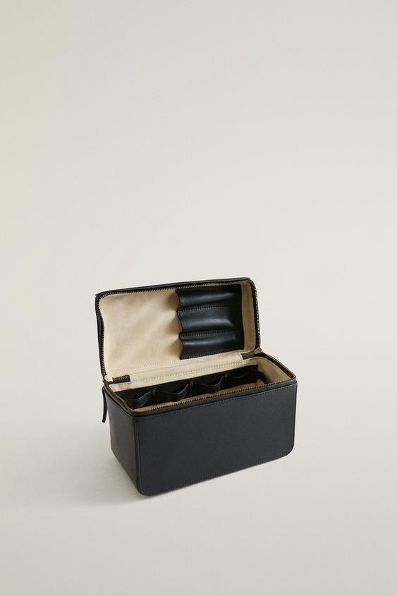 TROUSSE DE TOILETTE MALLETTE EN CUIR NAPA - Noir de Zara - Image 4