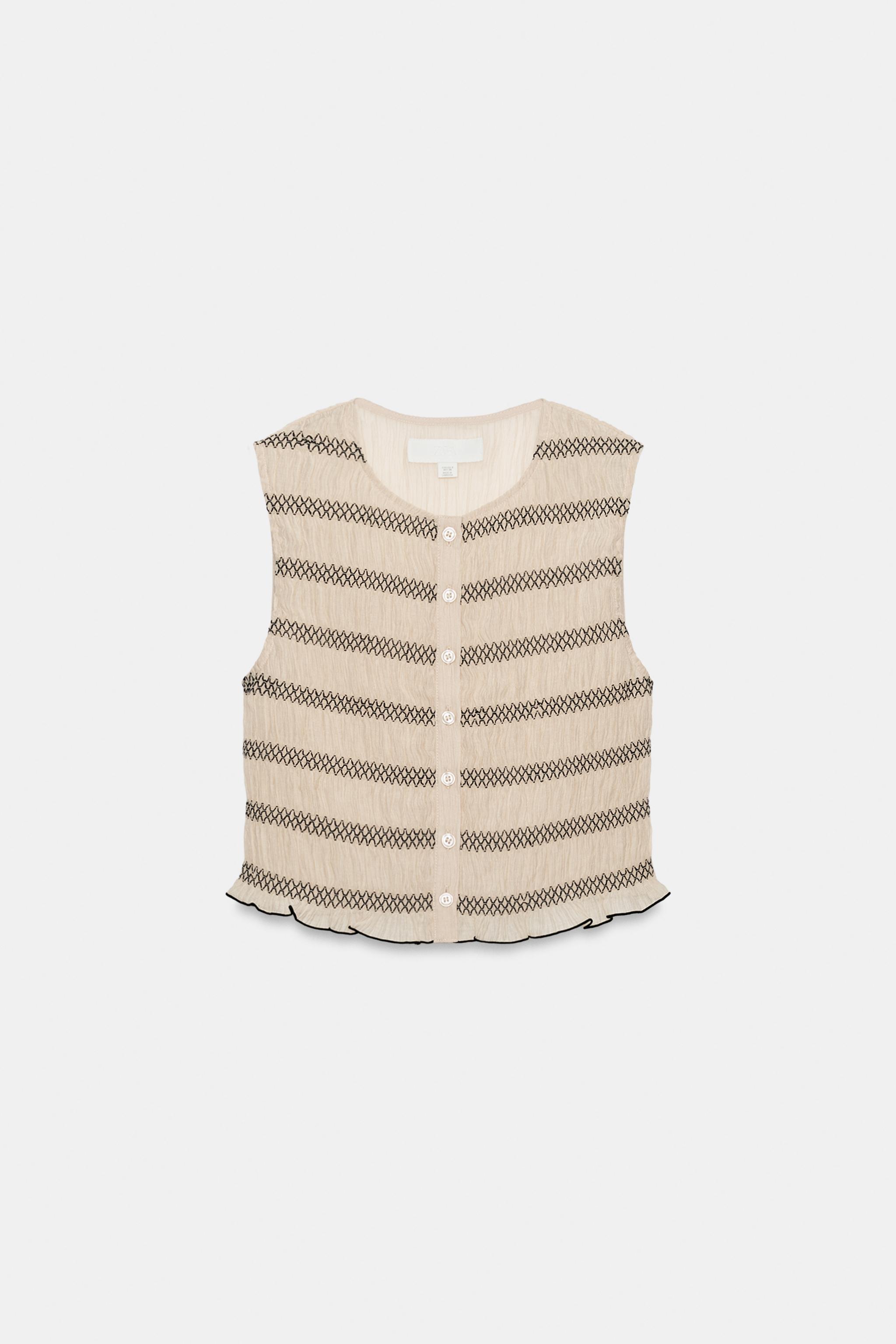 Женские жилеты Zara CONTRAST SEAM VEST TOP — фото 6