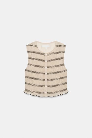 TOP GILET COUTURES BIMATIÈRE - Sable de Zara - Image 5