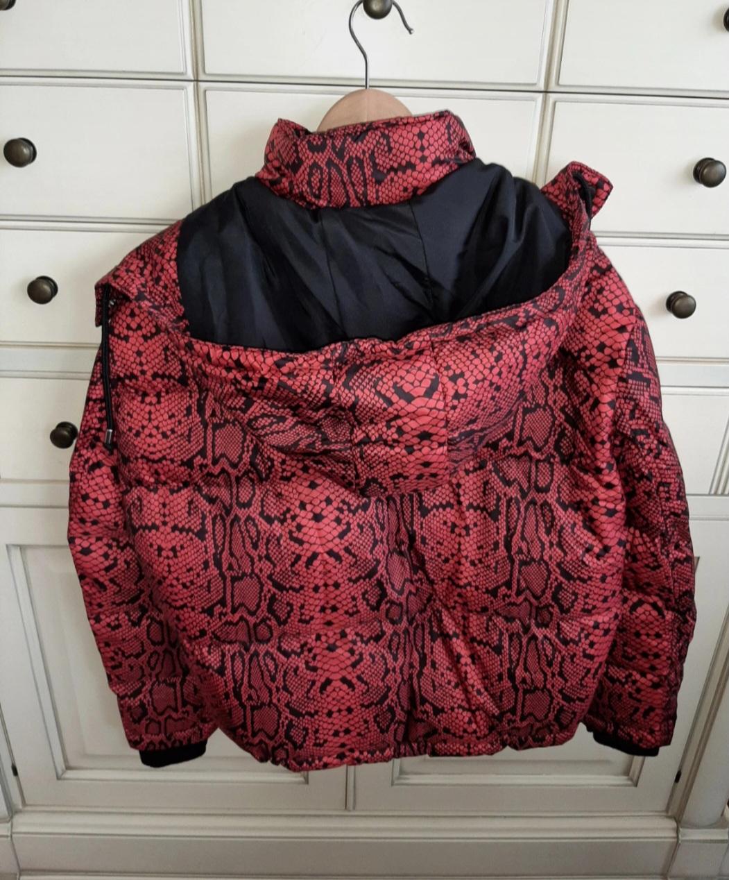 SNAKESKIN PRINT PUFFER JACKET - Image 2