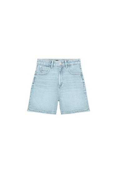 SHORTS Z1975 MOM FIT - Zara 라이트 블루