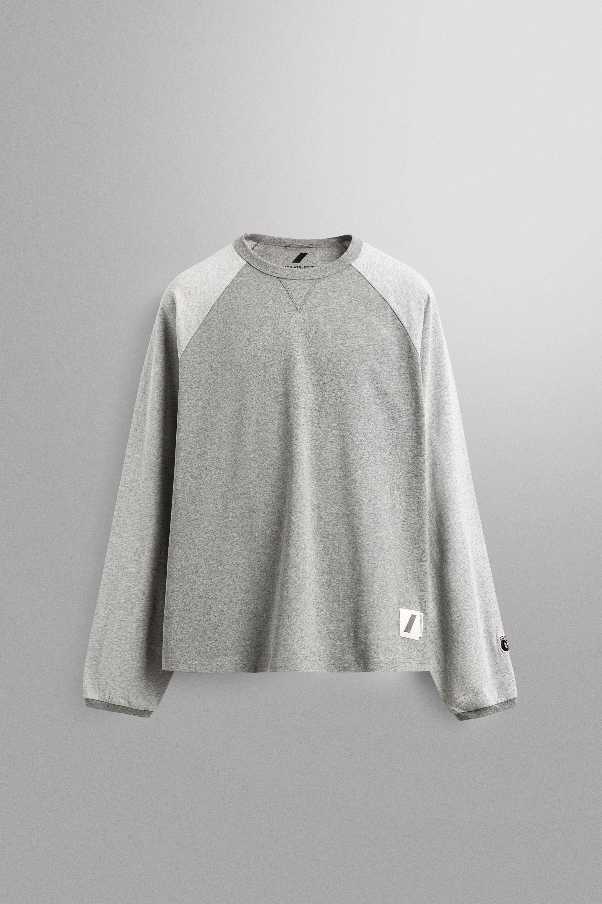 T-SHIRT COLOR BLOCK MANCHES LONGUES BRODÉ