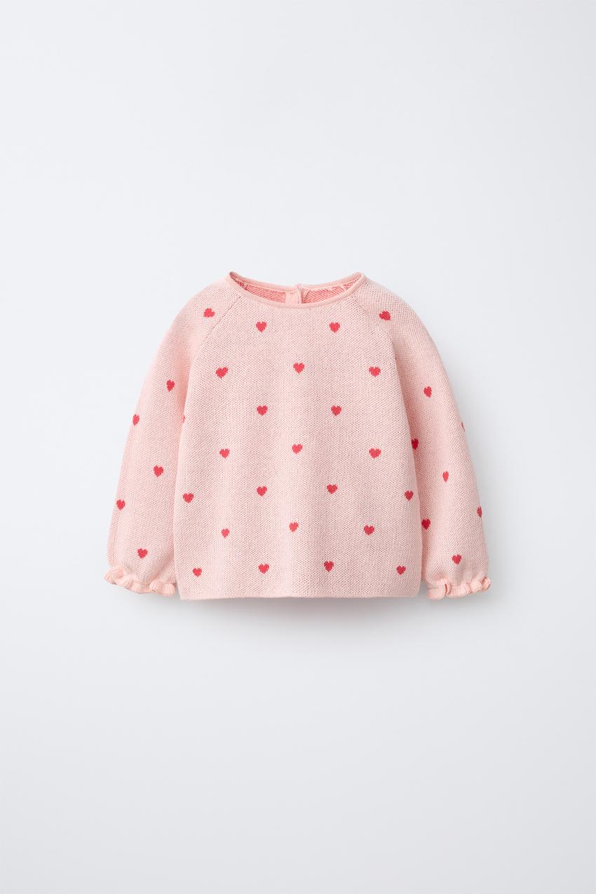 ハート柄ニットセーター - ピンク | ZARA Japan / 日本