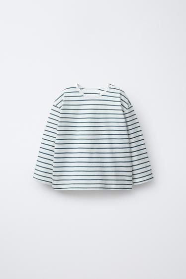 LOT DE TROIS HAUTS UNIS ET À RAYURES - Bleu pétrole de Zara - Image 1
