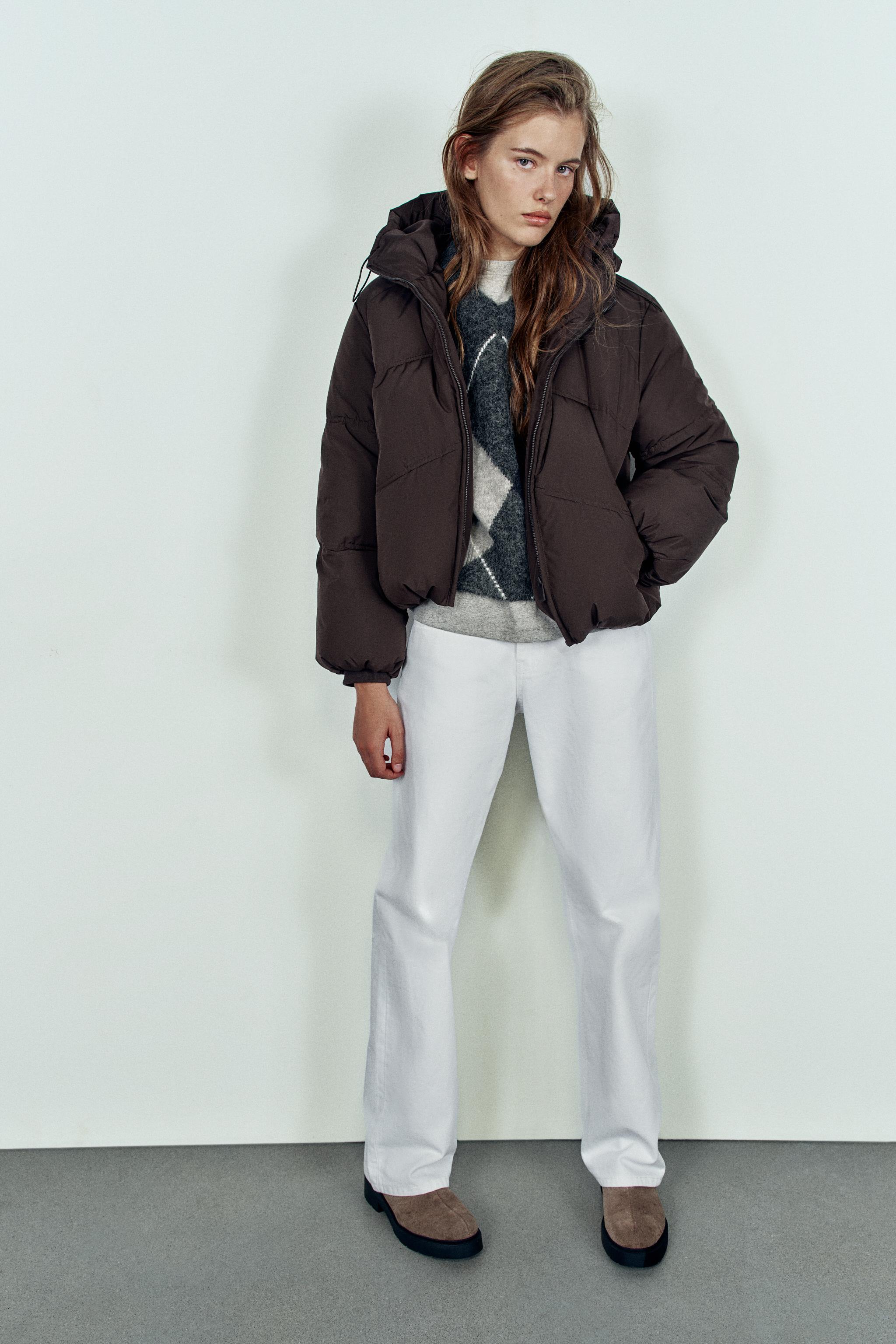 ZARA フェイクファー フーディジャケット ブラウン XLサイズ フードジャケット – レディース | ZARA 日本