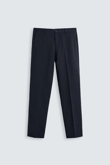 TEXTURED SUIT TROUSERS - Bluish by Zara