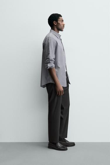 PANTALON REGULAR FIT EN LAINE SANS REPASSAGE - Noir de Zara - Image 3