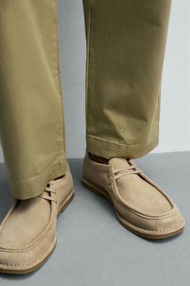 LEATHER MOC TOE SHOES - Beige by Zara - Image 2