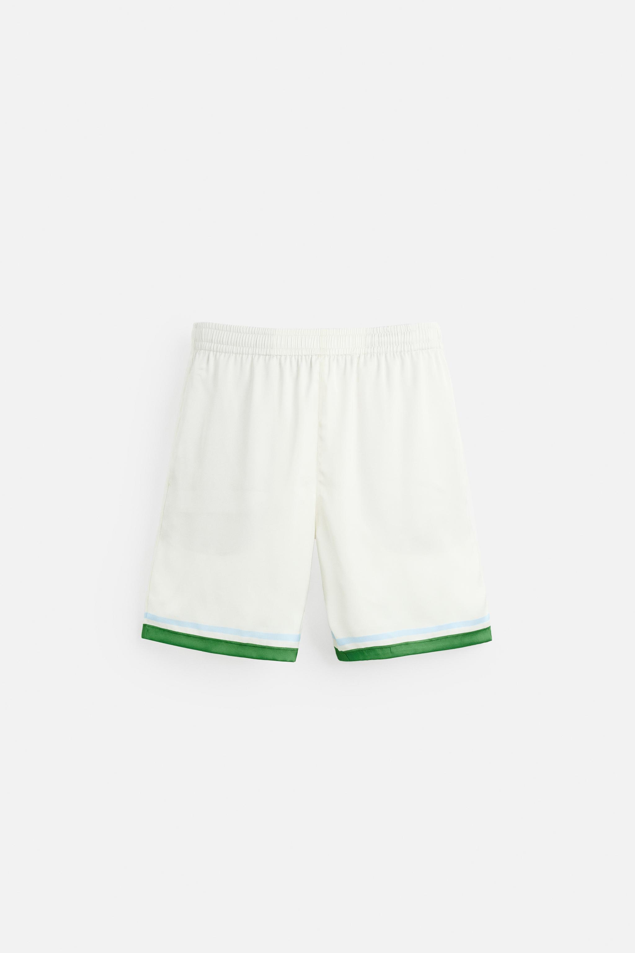 PATTERNED SATIN EFFECT SHORTS - Green | ZARA Canada