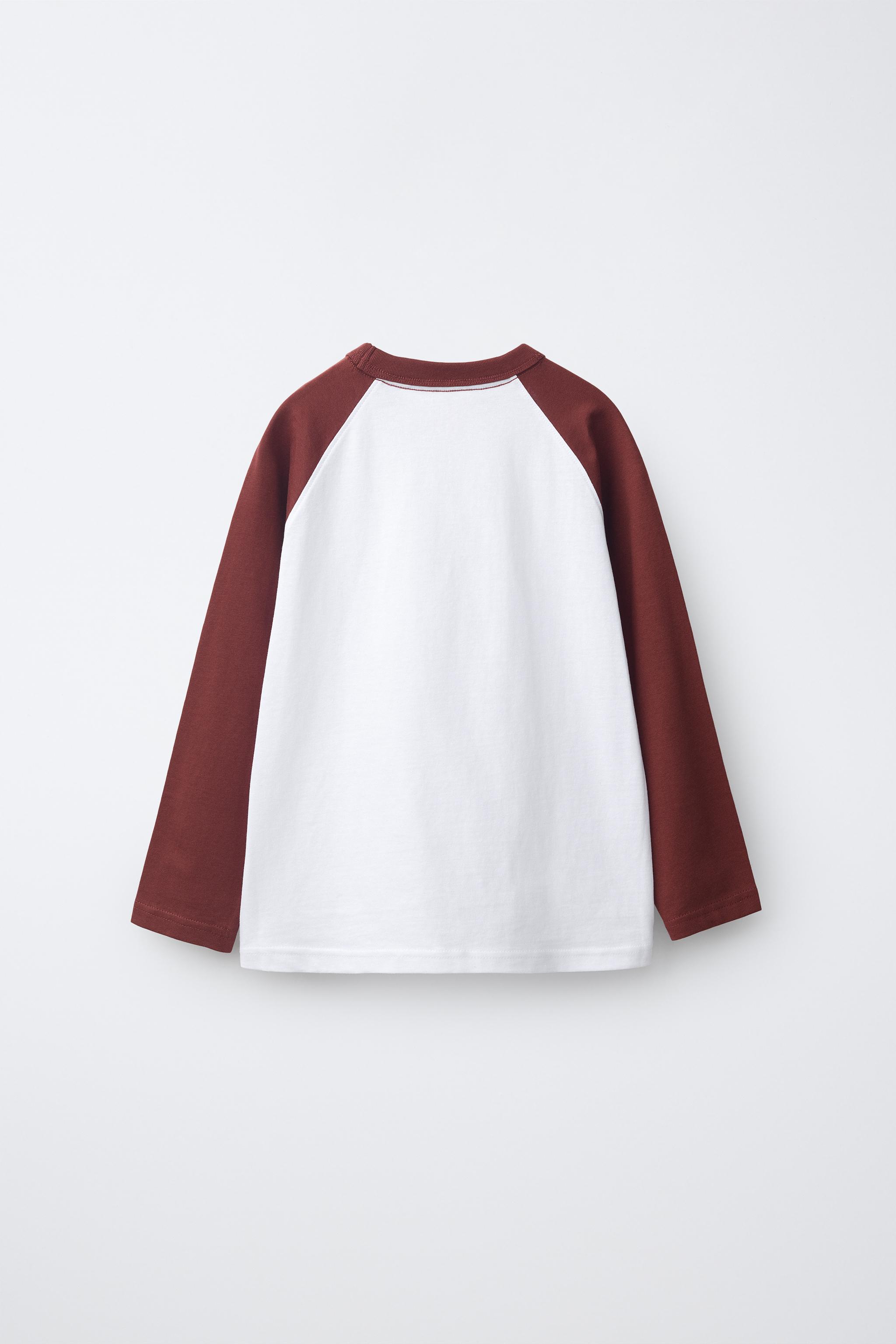 LONG SLEEVE RAGLAN T-SHIRT — Burgundy