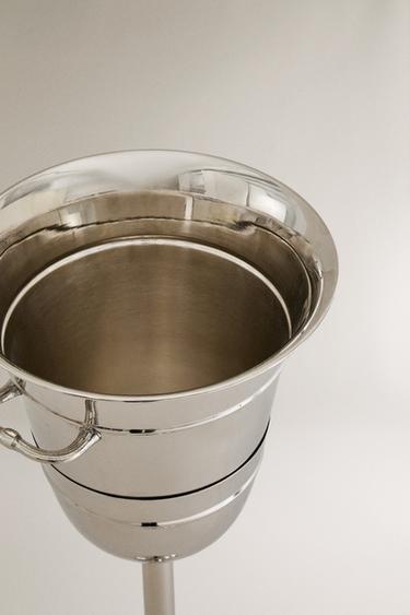BRASS SPARKLING WINE COOLER WITH FLOOR STAND - Steel by Zara - Image 2