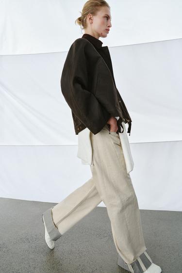 VESTE CIRÉE ZW COLLECTION - Kaki de Zara - Image 4