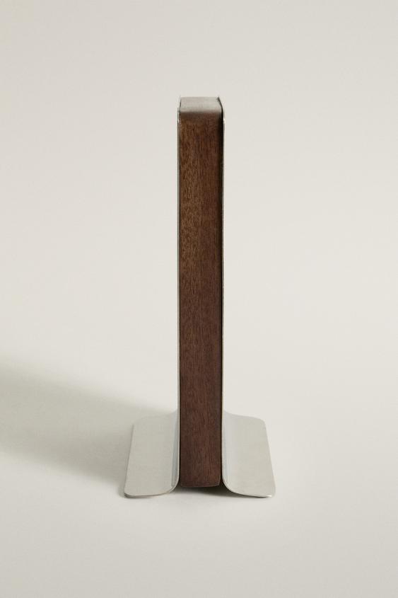 WOOD AND METAL BOOKEND - Brown by Zara - Image 0