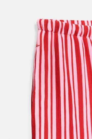 PANTALON LARGE À RAYURES - Multicolore de Zara - Image 8
