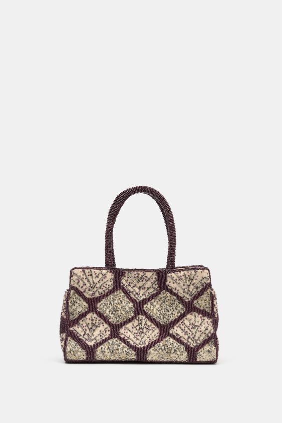 SPARKLY BEADED SHOPPER BAG