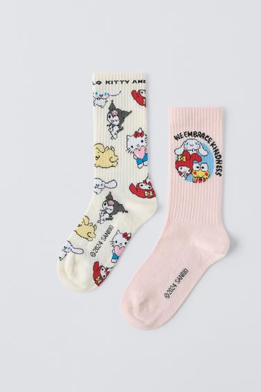 LOT DE DEUX PAIRES DE CHAUSSETTES HELLO KITTY © - Rose pâle de Zara - Image 2