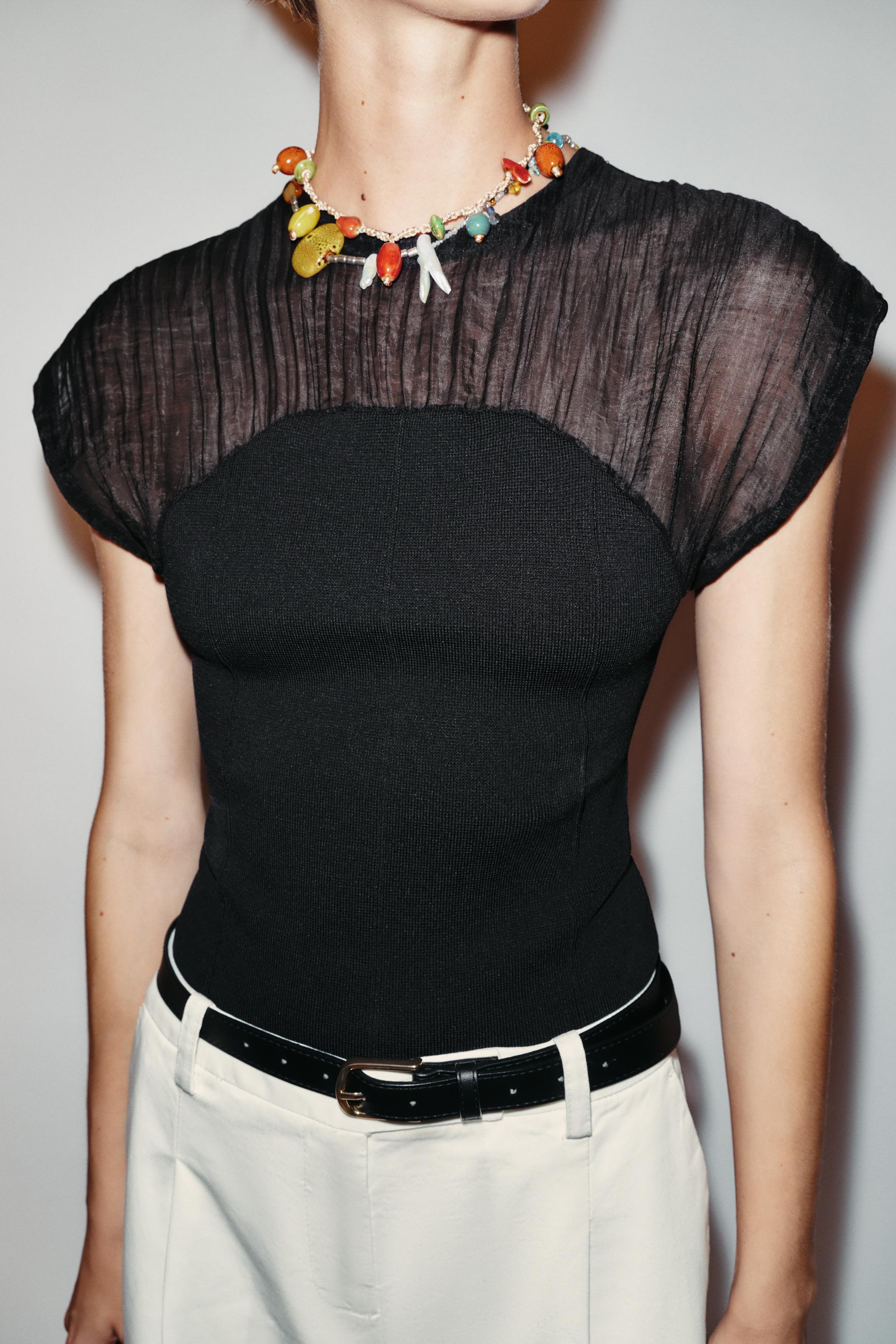 こたつ Sarki COMBINATION KNIT TOP - Black | ZARA United States