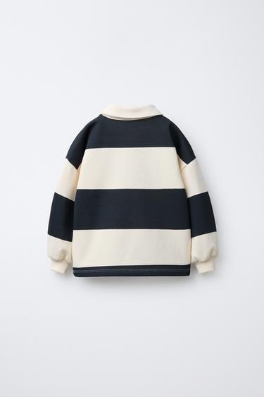 POLO À RAYURES IMPRIMÉ CHIEN - Gris de Zara - Image 1