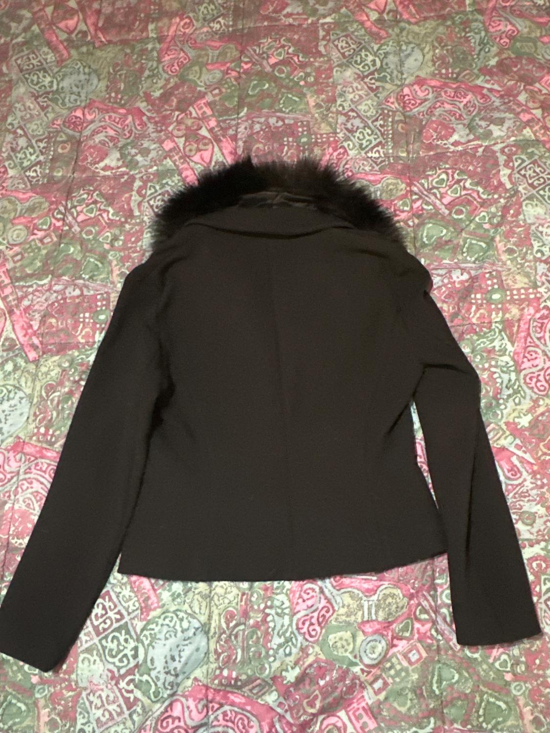 ZW COLLECTION FITTED FAUX FUR COLLAR JACKET - Image 2