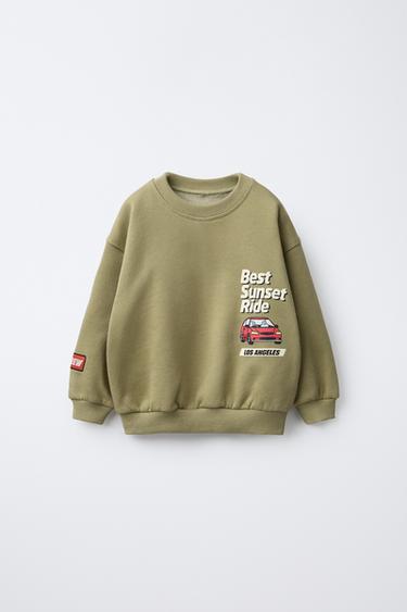 CAR PRINT SWEATSHIRT - Light khaki by Zara - Image 0