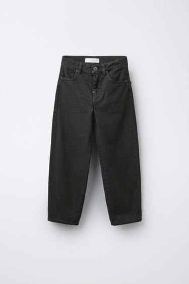 PATCH LOOSE FIT JEANS - Dark anthracite by Zara - Image 0