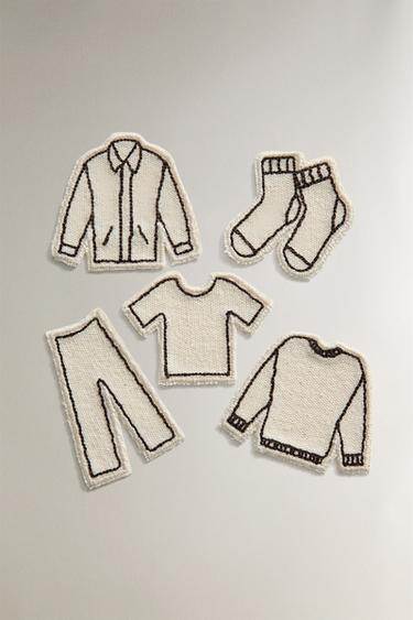 THERMO-ADHESIVE GARMENT PATCHES (PACK OF 5) - Ecru by Zara