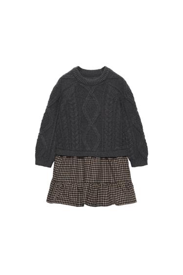 CHECKED KNIT DRESS