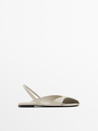 Zara Asymmetric ballet flats - Toasted Brown