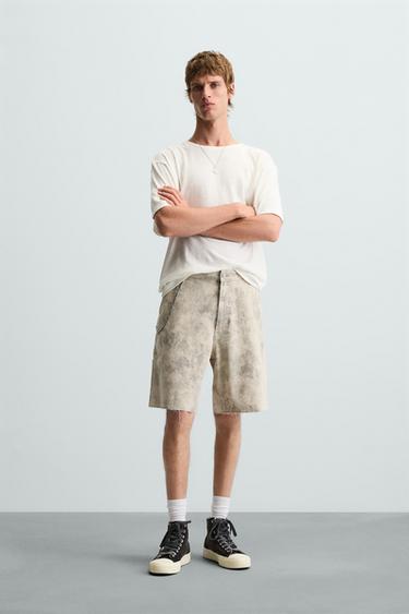 BERMUDA BOLSILLO CARPINTERO ESTAMPADO ABSTRACTO - Estampado de Zara - Imagen 0