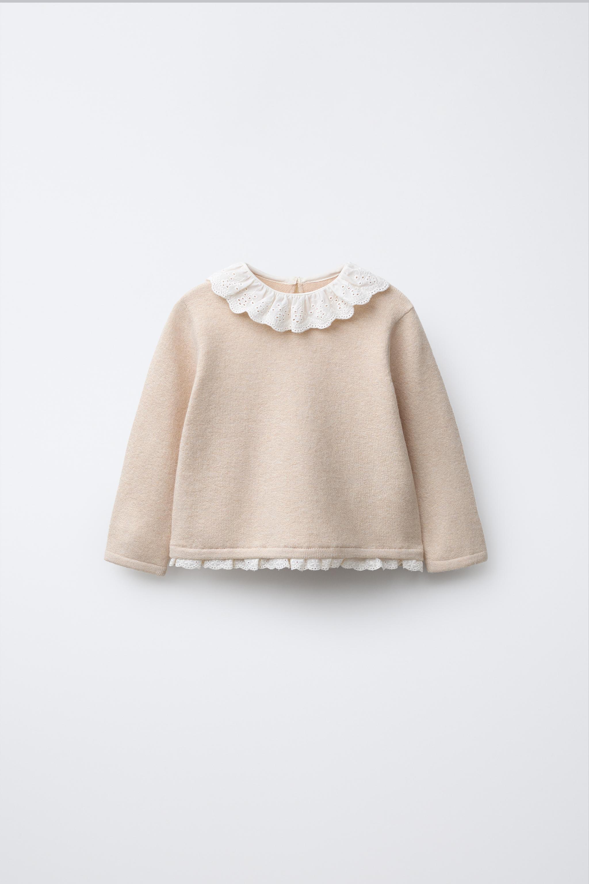 新品　2024aw ZARA スパンコール　アルパカ　ウール　ニットセーター　白 ウラアミ ニットセーター - エクリュ | ZARA Japan / 日本