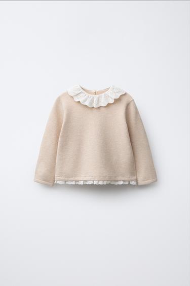 Zara 蕾絲針織衫 - 淺米色