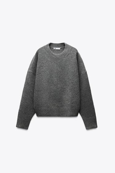 Zara BASIC SOFT KNIT SWEATER - Mid-gray