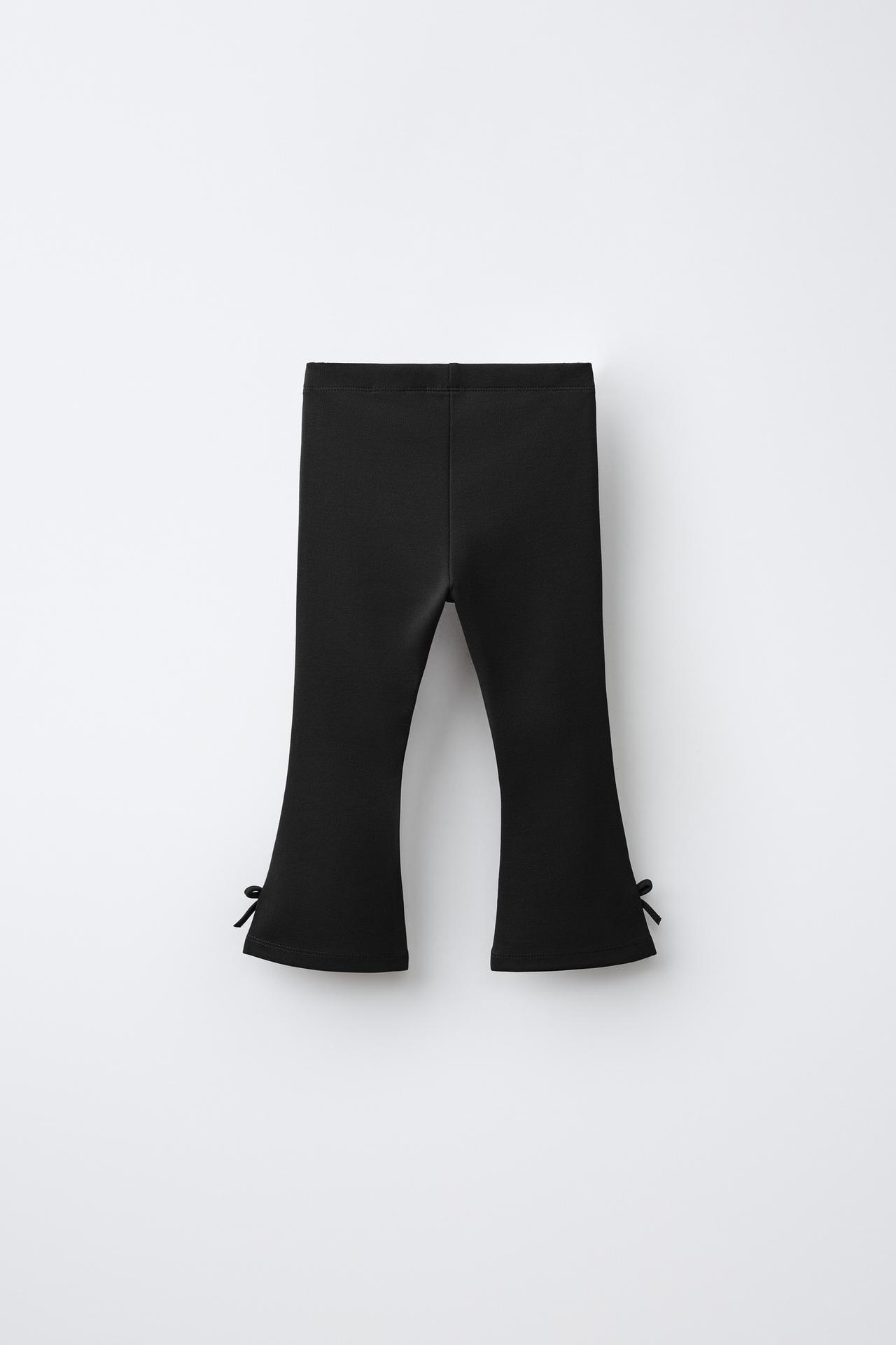 PUNTO ROMA FLARE LEGGINGS WITH BOWS — Black