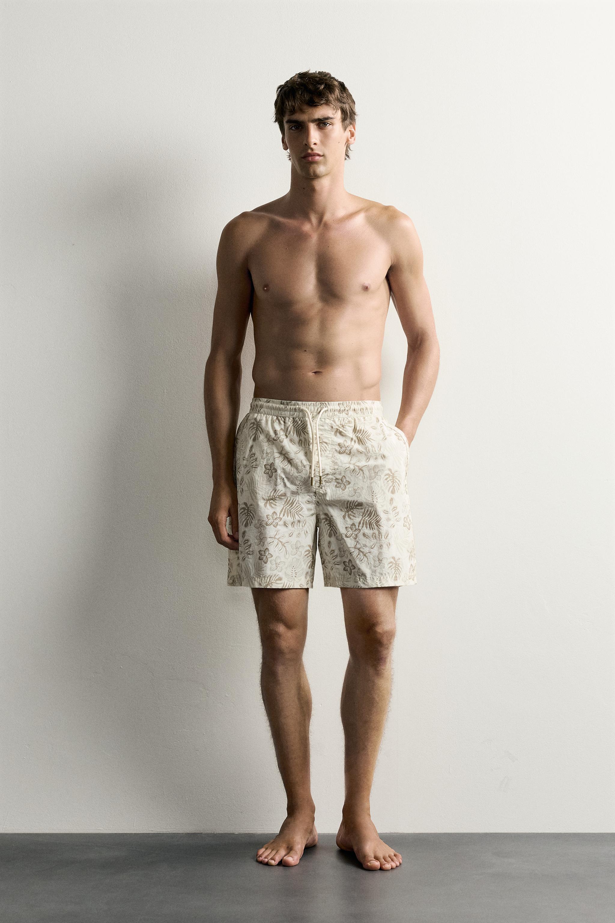LONG FLORAL PRINT SWIM SHORTS