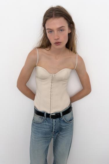 TOP CORSETERO TIRANTES - Beige de Zara