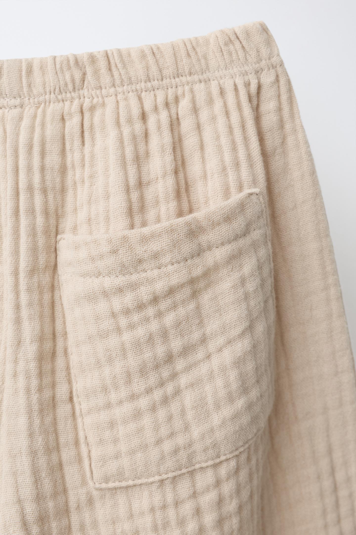 Детские брюки Zara Textured Balloon, цвет: Серо-бежевый — фото 4