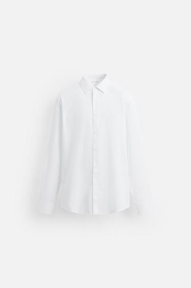 CAMISA REGULAR FIT ESTRUTURA - Branco da Zara - Imagem 0