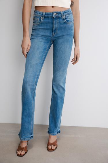 JEANS ZW COLLECTION BOOTCUT TIRO MEDIO - Azul claro de Zara