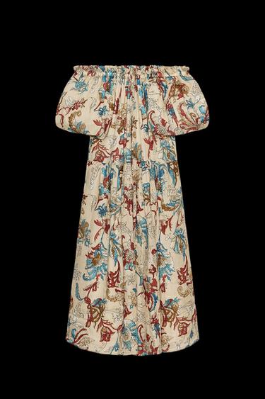 KLEID MIT RAMIE-PRINT ZW COLLECTION - Sandfarben von Zara - Bild 0