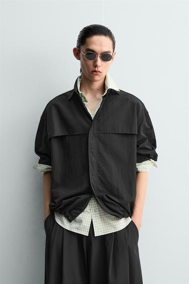 RELAXED FIT TECHNICAL SHIRT - Black by Zara