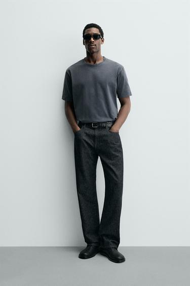 CAMISETA HEAVYWEIGHT MANGA CORTA - Gris antracita de Zara