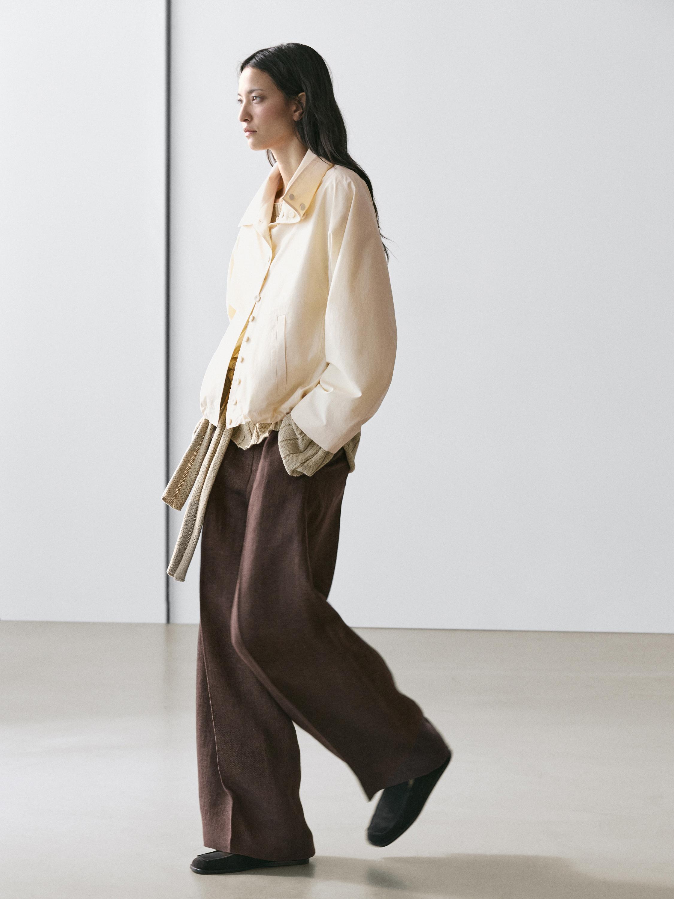 Pantalon de tailleur en lin fluide