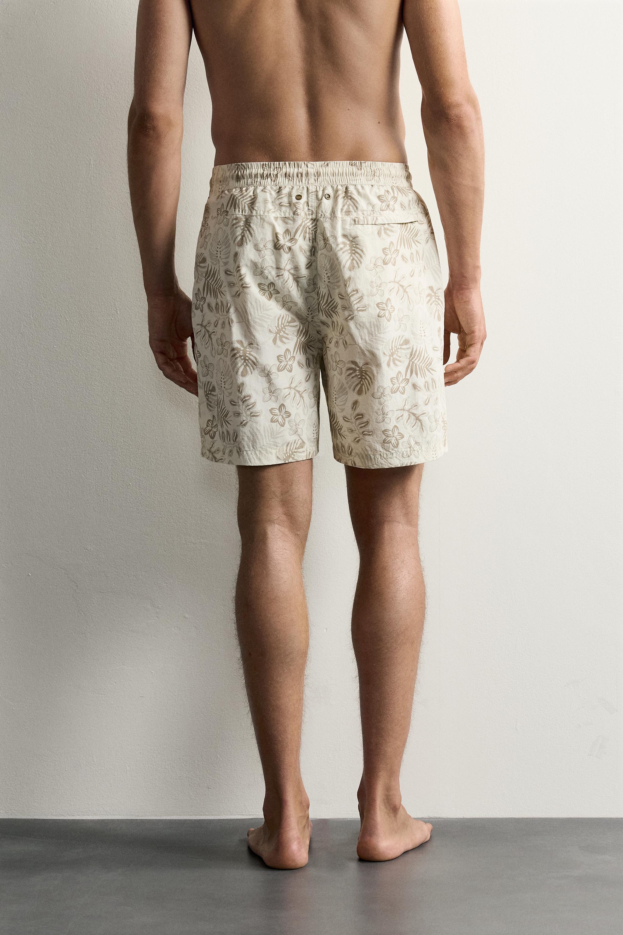 LONG FLORAL PRINT SWIM SHORTS