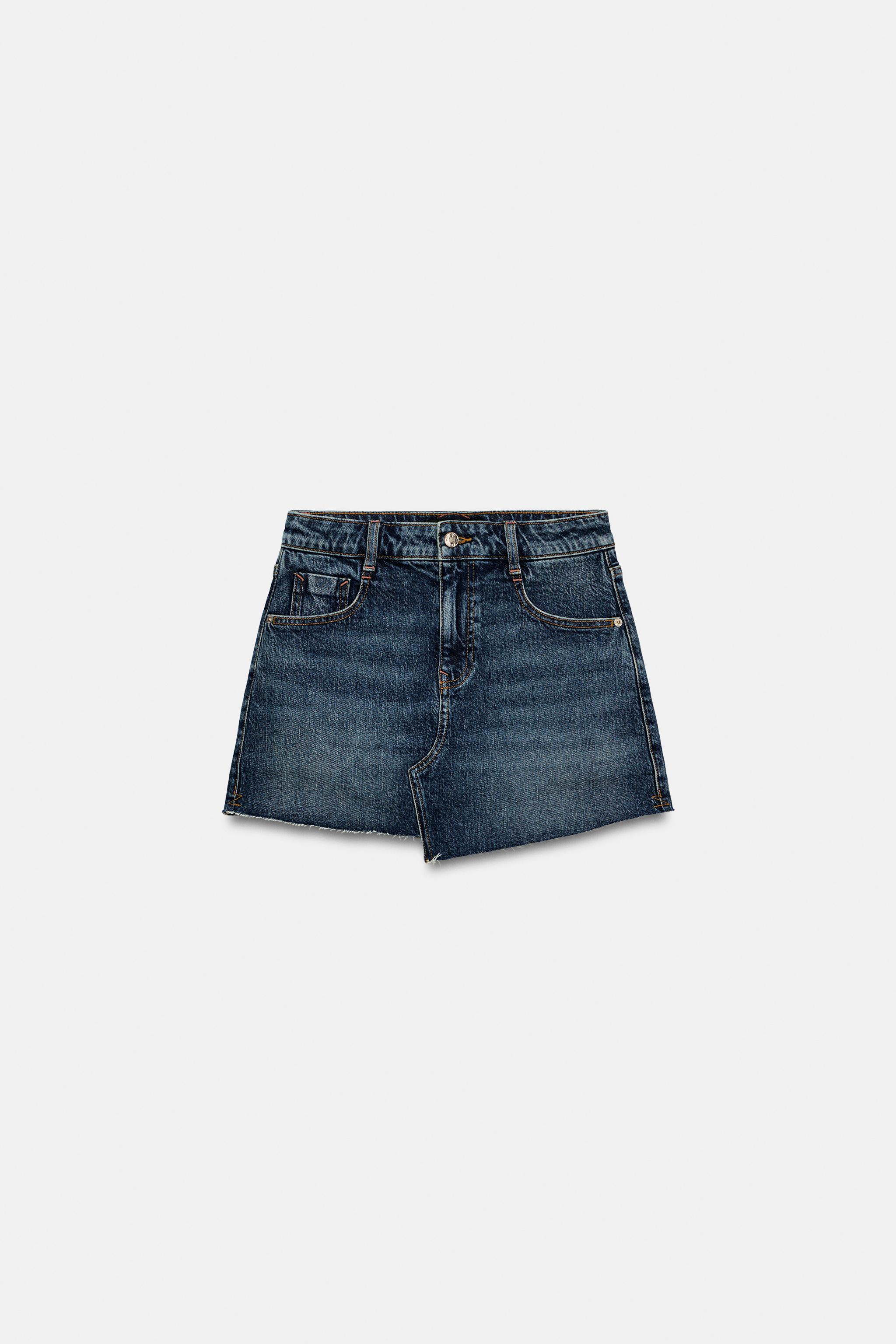 JUPE-PANTALON Z1975 EN JEAN BAS SANS COUTURE