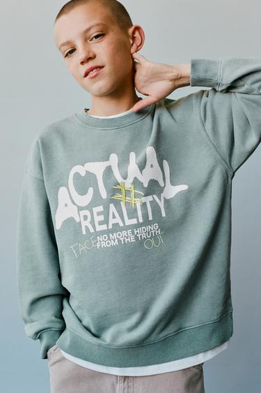 GRAFFITI PRINT SWEATSHIRT - Blue / Grey by Zara