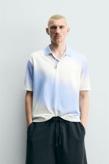 SPRAY EFFECT PRINT KNIT POLO SHIRT - Yellow by Zara