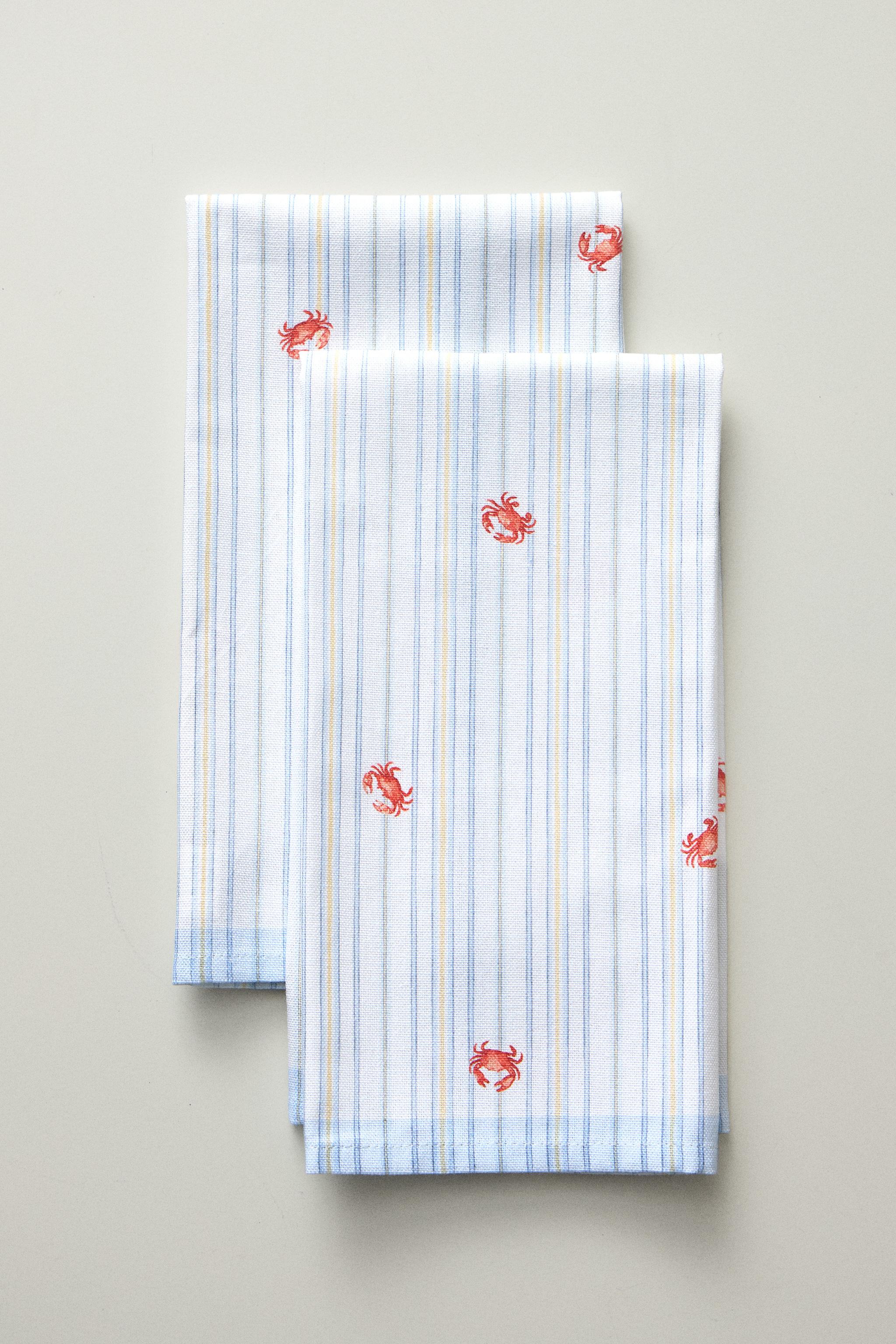 CRAB TEA TOWEL SET (PACK OF 2) - Blue | ZARA United States